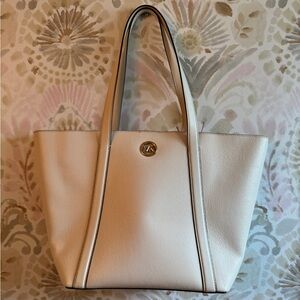Michael Kors Cream Structured Tote with Minimalist Design